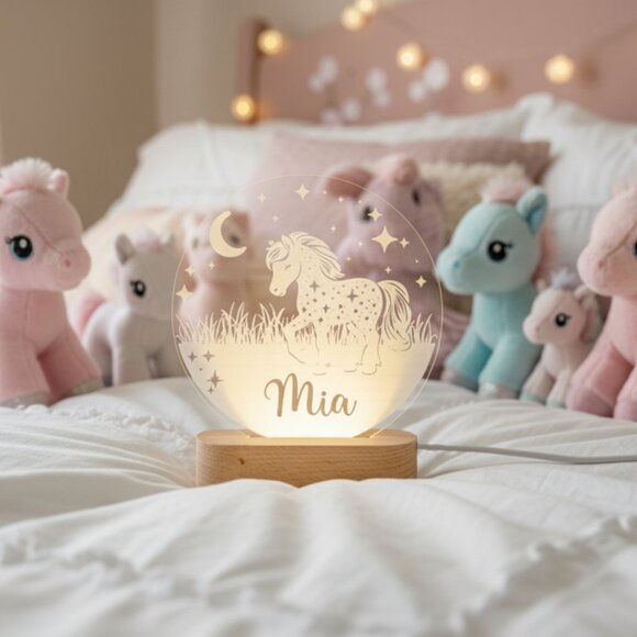 Horse Night Light – Personalized LED Lamp for Kids Room - Picture 8 of 8